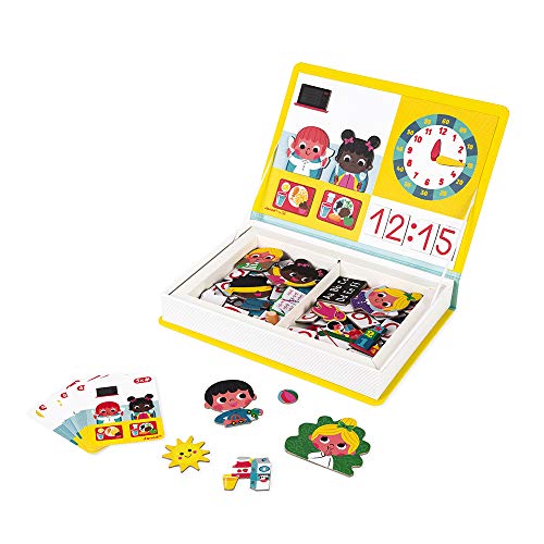 Janod - Magneti'Book Aprendo la Hora Juego Educativo, Multicolor (J02724)