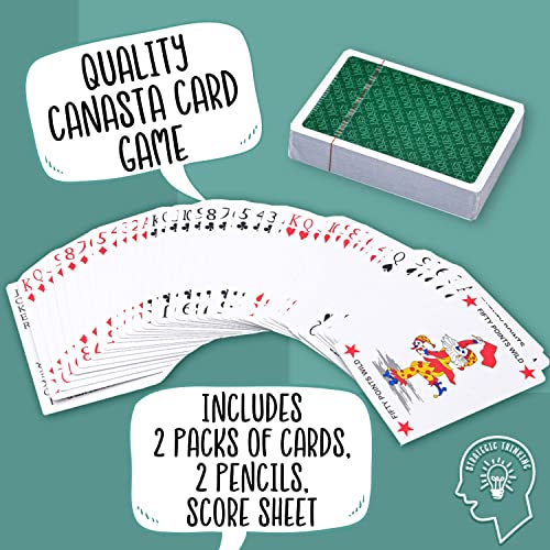 Jaques de Londres Canasta - Premium Luxury Plasti-Cote Jugando Cartas de Canasta - Completo con Hojas de Puntuación de Canasta