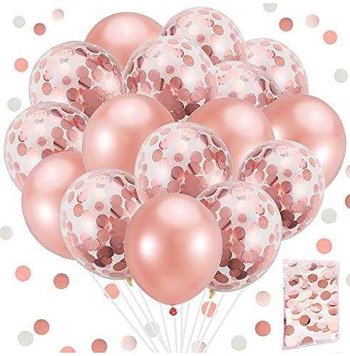 JeVenis 38 PCS Rose Gold 50th Birthday Decorations Artículos de Fiesta Número 50 Globos de cumpleaños Happy Birthday Balloon