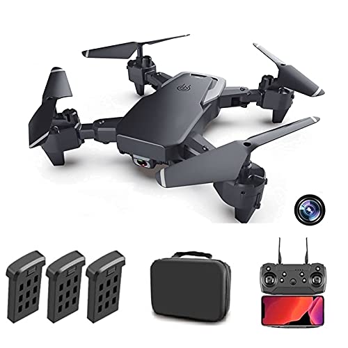 JHGF Dron 4K Uhd con EIS Anti Shake, 120 Grados; Cámara Fov para Adultos, Cuadricóptero GPS con Transmisión FPV, Motor Sin Escobillas, Sígueme Y Bolsa De Transporte Doble para Exteriores (Indivi