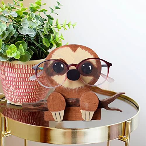 JIJK Monkey - Soporte para gafas para niños y mujeres, diseño divertido de madera para animales, para adultos, como gafas de lectura, organizador para escritorio, mesita de noche