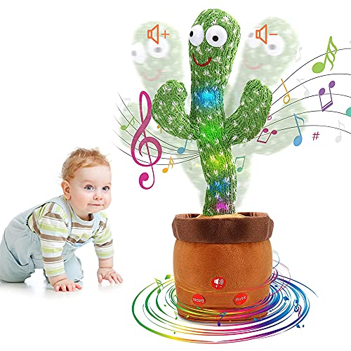 JISON21 Cactus bailando de peluche, cactus parlante juguete de peluche cactus, juguete electrónico para danza para niños, regalo (volumen ajustable)