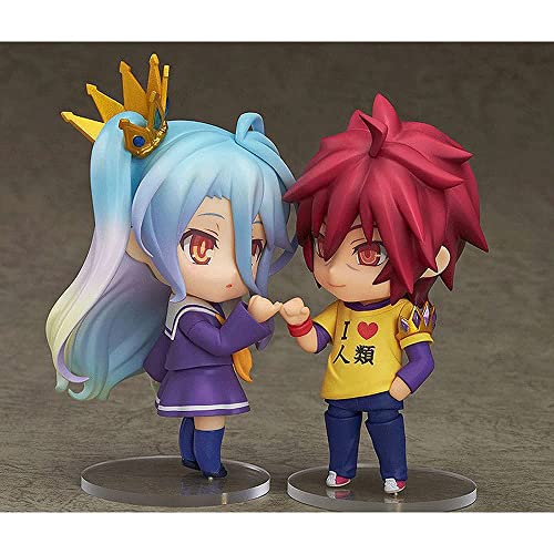 JJILY Figuras De Anime NO Game NO Life Shiro Sora Nendoroid Q Version Figuras De Acción Juguetes Muñecas Modelo Personajes De Anime Decoraciones Adornos Coleccionables para Fanáticos del Anime(Sora)