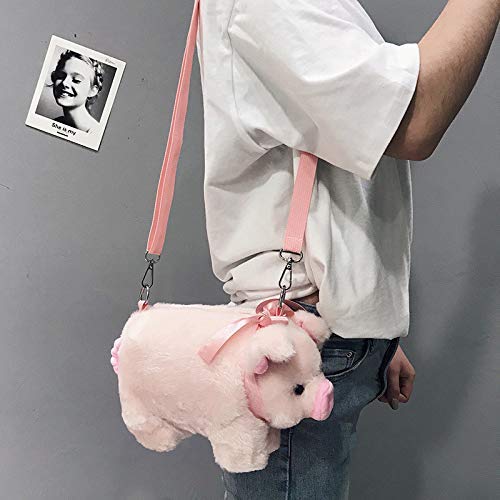 JMHomeDecor Juguetes De Peluche Lindo Cerdo Rosa Grande Relleno Bandolera Bolsos De Hombro Juguetes Clave Teléfono Monedero Bolso Animales Muñecas Mochila Regalo