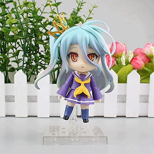 JNTML Figuras De Anime NO Game NO Life Shiro Sora Nendoroid Q Version Figuras De Acción Juguetes Muñecas Modelo Personajes De Anime Decoraciones Adornos Coleccionables para Fanáticos del Anime(Shiro)