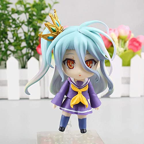 JNTML Figuras De Anime NO Game NO Life Shiro Sora Nendoroid Q Version Figuras De Acción Juguetes Muñecas Modelo Personajes De Anime Decoraciones Adornos Coleccionables para Fanáticos del Anime(Shiro)