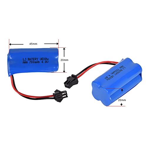 josiedf Batería AAA Ni CD De 4.8v 700mah, Batería Recargable para Herramientas EléCtricas De Coche Modelo De Barco RC