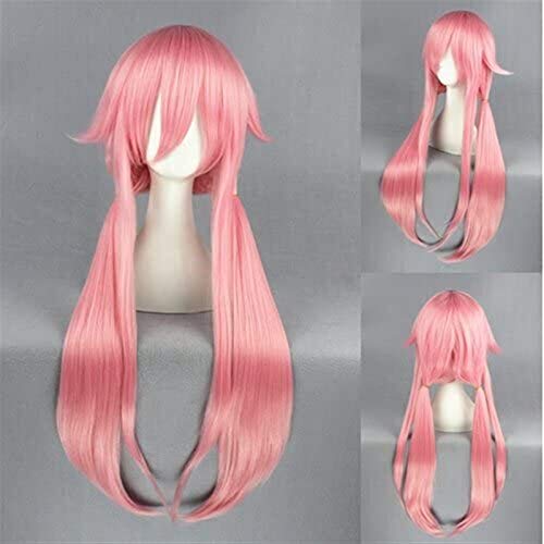 Jsmhh Anime Cosplay peluca for Murata Tomosa Mirai Nikki Gasi Yuno Pelucas de pelo sintético con peluca libre