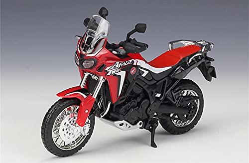 JUDRR África Twin DCT Motocicleta 1:18 Modelo de Motocicleta Juguetes, Modelo de decoración de Torta de aleación, Mini colección de niños Regalos,Rojo