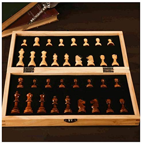 Juego de ajedrez Divertido Juego de ajedrez de Madera magnética con Tablero Plegable y Ranuras de Almacenamiento de Amplificador Incluye 2 Reinas adicionales para Adultos Kid S/M/L/XL Juego