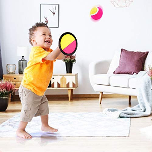 Juego de Bolas de Lanzamiento y Captura, Juego de Paletas de Capturadores y Pelota Deportiva de Paddle Catch Bat Ball, 2 Paletas y 2 Bolas, Adecuado para Deportes, Playa, Regalos de Cumpleaños