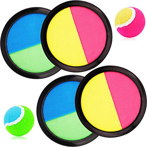 Juego de Bolas de Lanzamiento y Captura, Juego de Paletas de Capturadores y Pelota Deportiva de Paddle Catch Bat Ball, 2 Paletas y 2 Bolas, Adecuado para Deportes, Playa, Regalos de Cumpleaños