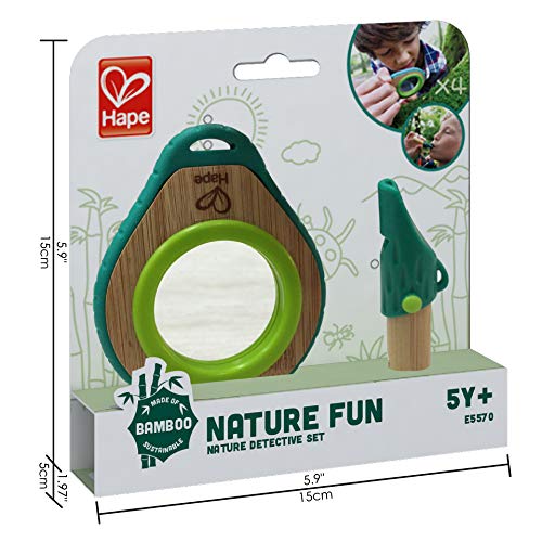 Juego de detective de la naturaleza de Hape, juego de detectives de bambú y plástico vegetal, juego para explorar la naturaleza, juguete para exterior