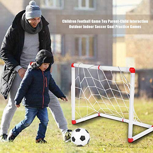 Juego de fútbol para niños, portátil desmontable, interacción entre padres e hijos, juegos de práctica de portería de fútbol en interiores al aire libre, borde redondeado de plástico, no tóxico y segu