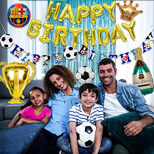 Juego de globos de fondo azul y rojo para fiestas de fútbol, decoración para niños, cumpleaños, fútbol, suministros para fiestas temáticas, 70 unidades en total