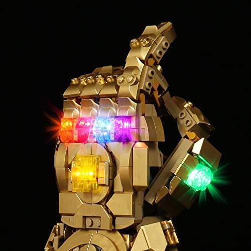 Juego de luces LED compatible con Lego 76191 Infinity Guantlet Building Collectible Set (sólo luces, modelos sin Lego) para Avengers Lego Thanos Guante Modelo para Adultos Regalo