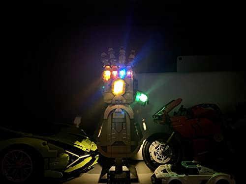 Juego de luces LED compatible con Lego 76191 Infinity Guantlet Building Collectible Set (sólo luces, modelos sin Lego) para Avengers Lego Thanos Guante Modelo para Adultos Regalo