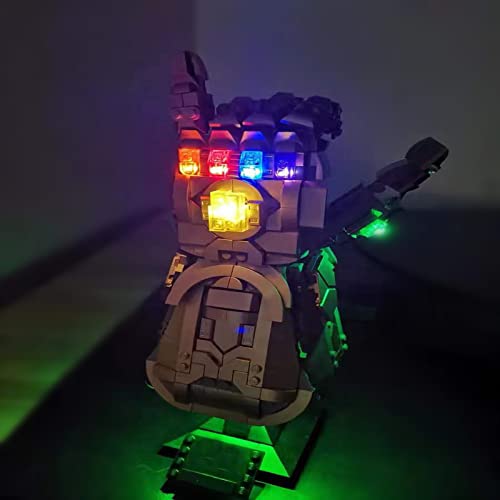 Juego de luces LED compatible con Lego 76191 Infinity Guantlet Building Collectible Set (sólo luces, modelos sin Lego) para Avengers Lego Thanos Guante Modelo para Adultos Regalo