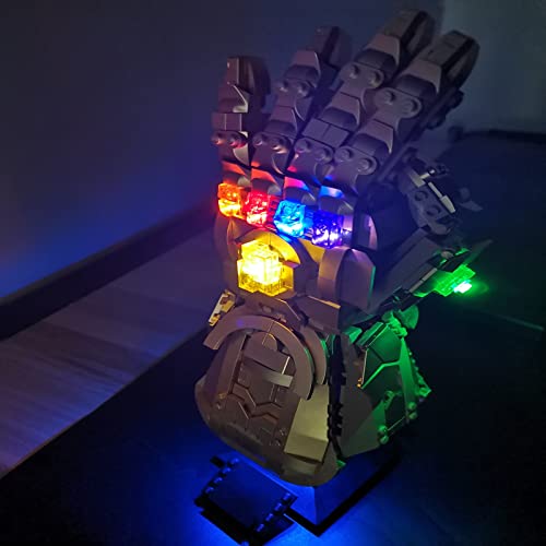 Juego de luces LED compatible con Lego 76191 Infinity Guantlet Building Collectible Set (sólo luces, modelos sin Lego) para Avengers Lego Thanos Guante Modelo para Adultos Regalo