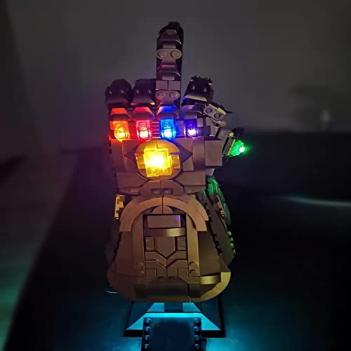 Juego de luces LED compatible con Lego 76191 Infinity Guantlet Building Collectible Set (sólo luces, modelos sin Lego) para Avengers Lego Thanos Guante Modelo para Adultos Regalo