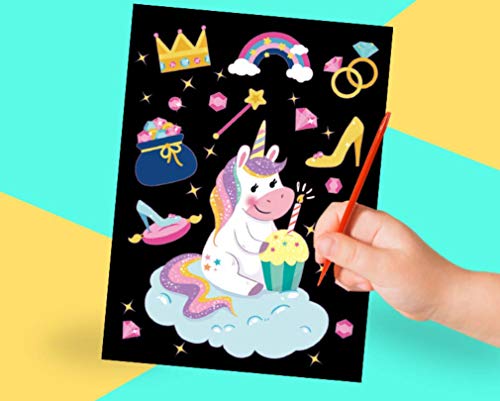 Juego de papel para rascar, diseño de unicornio, cuaderno para rascar, libro para colorear Magic Scratch Book, para niños y niñas (piratas)