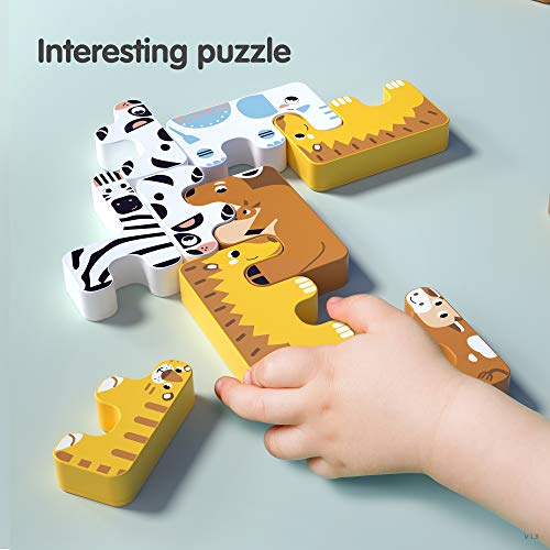 Juegos de apilamiento Juguetes para niños Montessori Animal Equilibrio Bloques Juegos Apilamiento Educativo pequeños Juguete de construcción Altos para 3-6 años Niños Bebés Adultos Niños Niñas 15pcs