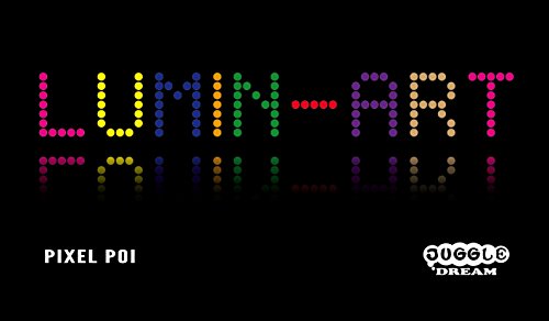 Juggle Dream LUMIN-Art Pixel Stick LED Poi - Pro Performance Glow Poi - Recargable por USB, 21 programas LED Poi + Flames N Games Bag.