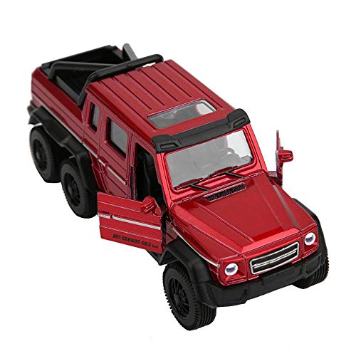 Juguete de camioneta, aleación de alta simulación 1:32 Tire hacia atrás Modelo de camioneta Diecast Coches de juguete con adornos decorativos de sonido y luz para niños Niños(rojo)