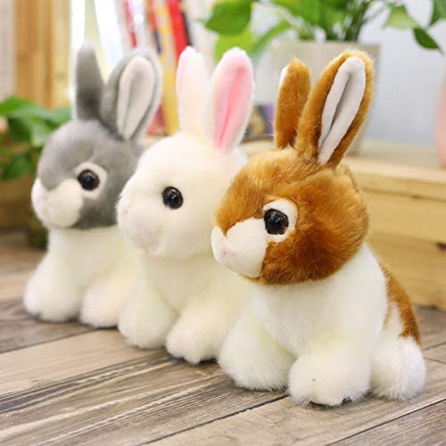 Juguete de peluche de conejo, bonito para bebé, mini cojín de conejo, color blanco, juguete de edredón para niños recién nacidos, para acompañar el sueño, cumpleaños y San Valentín