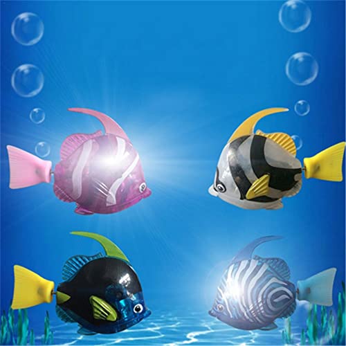 Juguete De Pez Robot De Natación - Juguetes Eléctricos De Agua para Peces De 1/4 Piezas con Luz LED, Mini Juguetes para Baño De Peces para Niños, Color Aleatorio