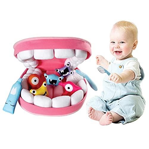 Juguetes de cepillado de dientes para educación temprana, juguetes de juego de roles para niños Juguetes de cepillado de dientes de dibujos animados de educación temprana lindo Modelo de enseñanza par