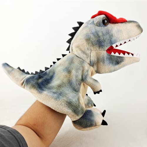 Juguetes de dinosaurios Marionetas de mano para niños Figuras de dinosaurio suaves Juego de regalos para niños Animal World Action Toy (Dilophosaurus, 25 cm)