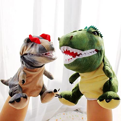 Juguetes de dinosaurios Marionetas de mano para niños Figuras de dinosaurio suaves Juego de regalos para niños Animal World Action Toy (Dilophosaurus, 25 cm)