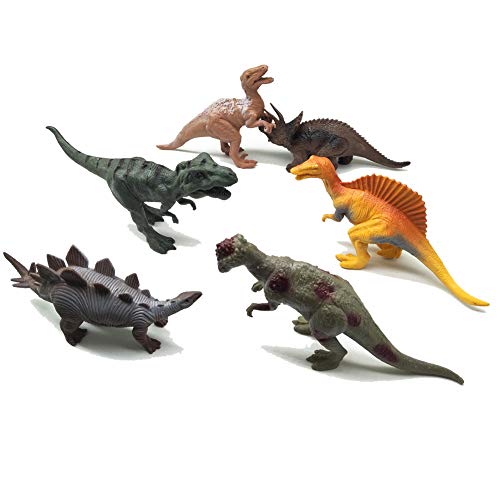 Juguetes de Figuras de Dinosaurios 6 Piezas Juego de Juguetes de Dinosaurios realistas de plástico Surtido de 7 "para niños Frescos y educación de niños pequeños (Tyrannosaurus Toy Set of 6)