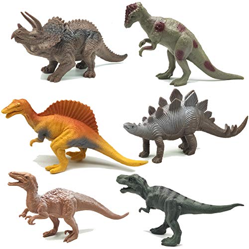 Juguetes de Figuras de Dinosaurios 6 Piezas Juego de Juguetes de Dinosaurios realistas de plástico Surtido de 7 "para niños Frescos y educación de niños pequeños (Tyrannosaurus Toy Set of 6)