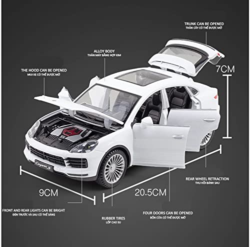 Juguetes Modelos Coches Coleccionables para Porsche Cayenne S 1:24 Modelo De Coche De Aleación Diecast Metal Sonido Luz Regalo De Juguete para Niños Decorado En Un Festival Lleno Amor