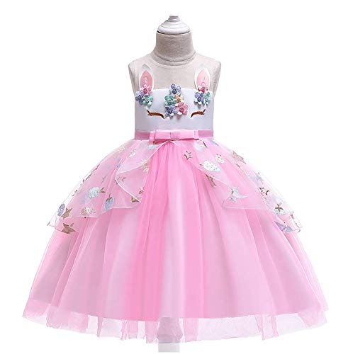 Jurebecia Disfraz Unicornio Niña Rainbow Unicornio Tutu Vestido Niña Princess Disfraces de Halloween Trajes con Diadema Tutus para Niñas