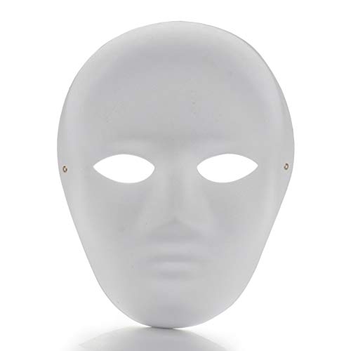 JYCRA Mascarilla de papel para manualidades, 12 unidades, máscara de papel pintable, máscara lisa, máscara de cosplay para Halloween, fiesta de Mardi Gras (6 hombres + 6 mujeres)