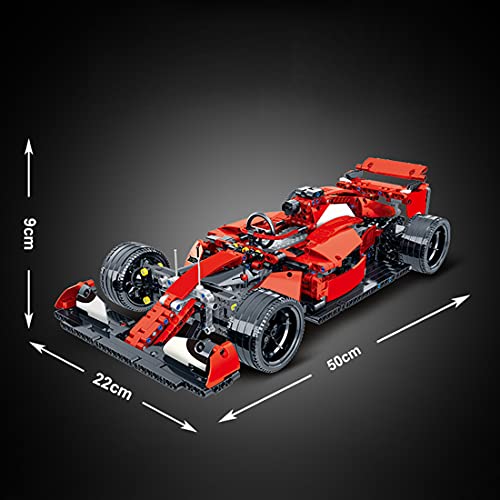 JYFLY Coche de carreras de Fórmula 1, modelo teledirigido Mork, 1100 piezas FRR-F1 para juguete de construcción de Ferrari, compatible con Lego Technic