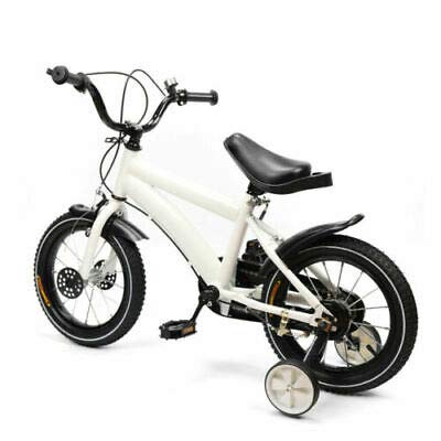 Kaibrite 14 ” Bicicleta para Niños Freestyle Boy's Girl con Estabilizadores, Bicicleta de Equilibrio Blanco