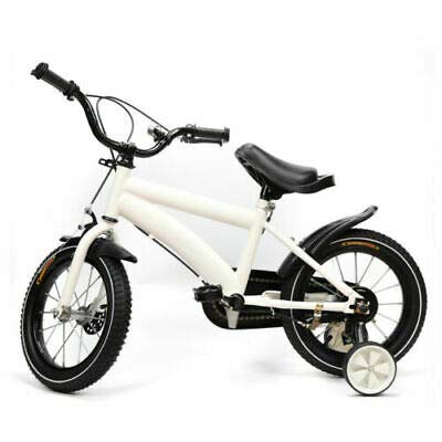 Kaibrite 14 ” Bicicleta para Niños Freestyle Boy's Girl con Estabilizadores, Bicicleta de Equilibrio Blanco