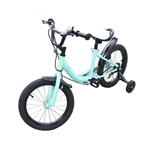 Kaibrite Bicicleta infantil de 16 pulgadas, para niños, con rueda auxiliar, color verde