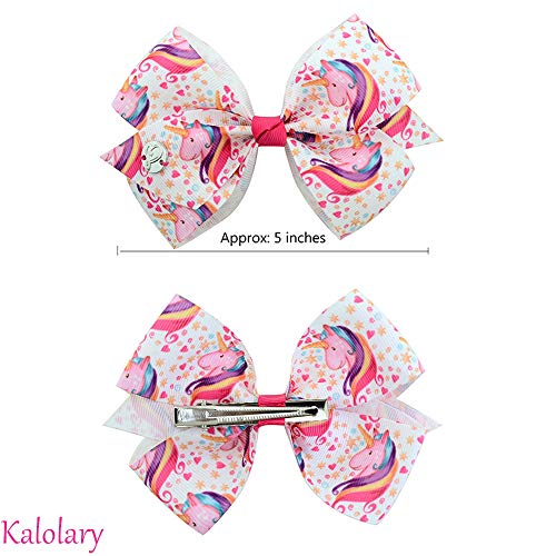 Kalolary 12Pcs Siwa Hair Bows Alligator Clips para Niñas Arcos Grandes Pasadores de Pelo Accesorios para Niñas Niños pequeños Clip de pelo perlas