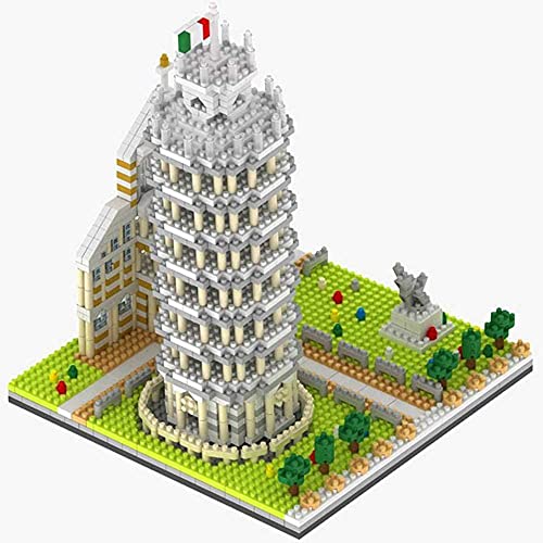 KANGNING Arquitectura mundialmente Famosa Torre Inclinada de Pisa 3D Modelo Mini Diamond Building Nano Ladrillos Bloques Juguetes para niños Well