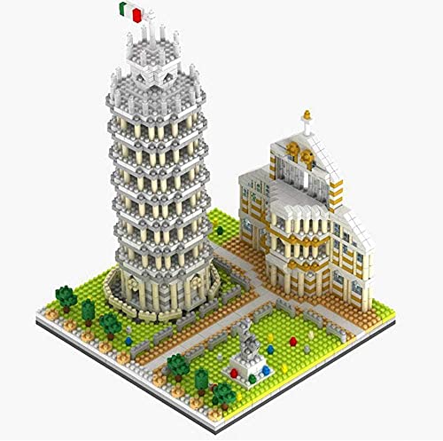 KANGNING Arquitectura mundialmente Famosa Torre Inclinada de Pisa 3D Modelo Mini Diamond Building Nano Ladrillos Bloques Juguetes para niños Well