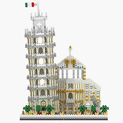 KANGNING Arquitectura mundialmente Famosa Torre Inclinada de Pisa 3D Modelo Mini Diamond Building Nano Ladrillos Bloques Juguetes para niños Well