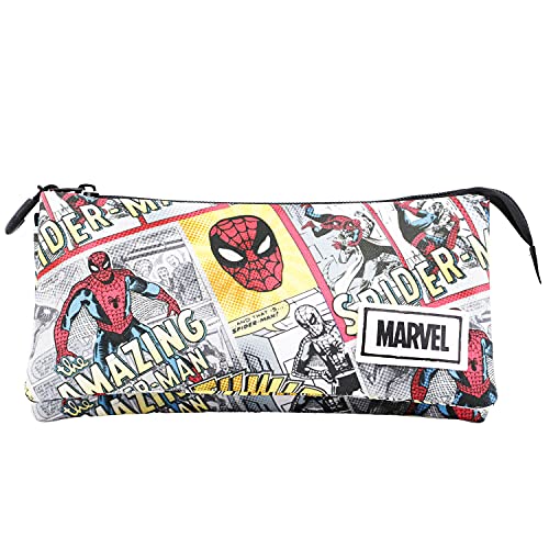 KARACTERMANIA Spiderman Strip-Estuche Portatodo Triple HS, Beige