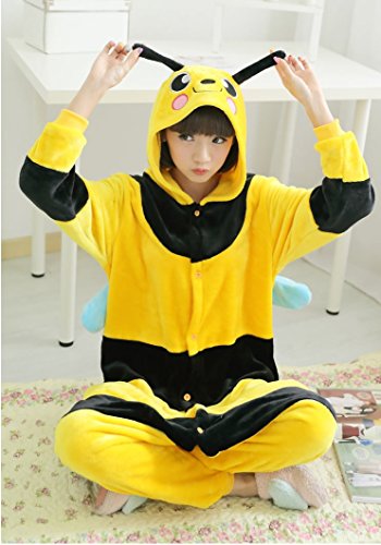 Katara-(10+ Modelos) Kigurumi Pijamas Disfraz Animal Halloween Adultos, Color abeja, Talla 165-175cm (1744)