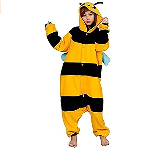 Katara-(10+ Modelos) Kigurumi Pijamas Disfraz Animal Halloween Adultos, Color abeja, Talla 165-175cm (1744)