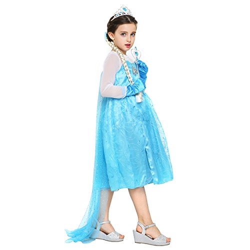 Katara 1099 Disfraz de Elsa Frozen con Set de Princesa - Niñas 8-9 Años, Azul